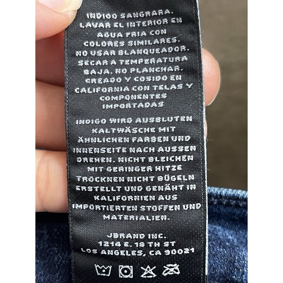 J Brand Jeans Super Skinny Mid Rise Braided Size 24 Frayed Hem Denim Blue - Picture 11 of 11